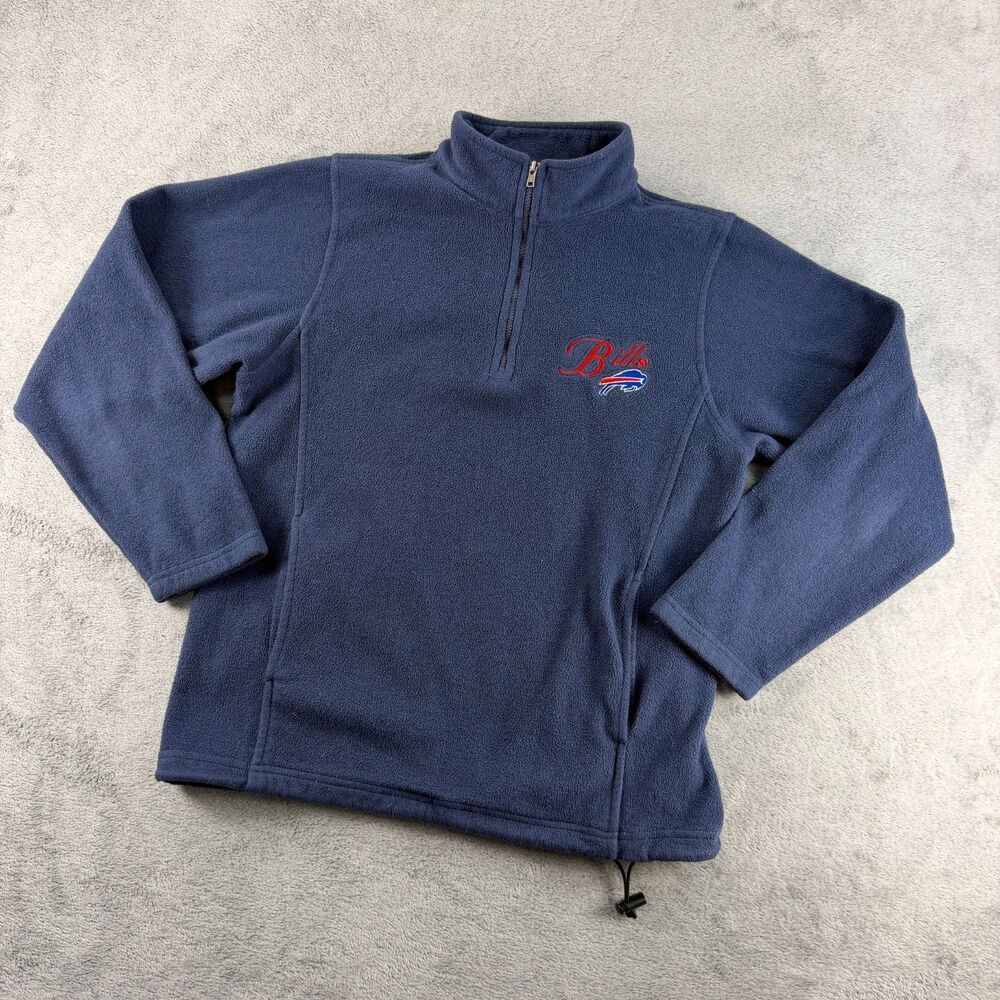 Buffalo Bills NFL For Her Womens Navy Fleece 1/4 Zip Pullover Embroidered Logo